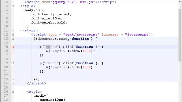 Hide and Show Effects in jQuery смотреть онлайн