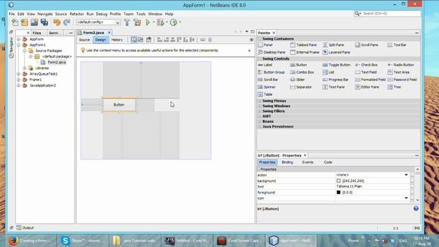 create java form in netbeans смотреть онлайн