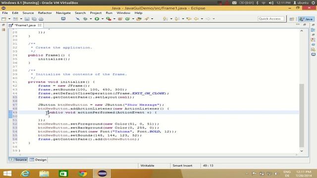 Java swing tutorial using Eclipse - Creating First GUI Project in Eclipse смотреть онлайн