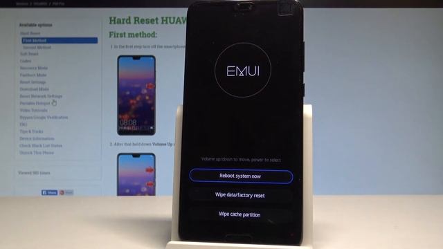 How To Open EMUI Mode In HUAWEI P20 Pro - EMUI Recovery Mode |HardReset.Info
