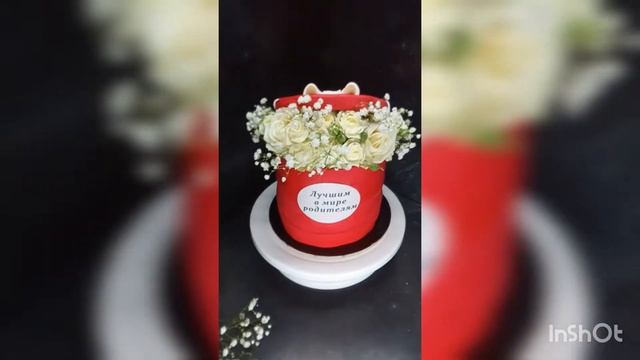 Торт лучшим в мире родителям/Торт Шляпная коробка с цветами/ Торт с живыми цветами смотреть онлайн