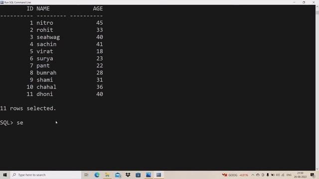 Oracle SQL |10| select command DML command смотреть онлайн