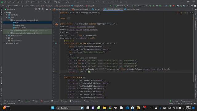 ListView - thêm sửa xóa (Android-Java) смотреть онлайн