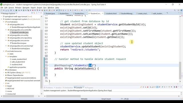 Spring Boot Tutorial for Beginners #41 - CRUD MVC Web App - Delete Student Feature Implementation смотреть онлайн