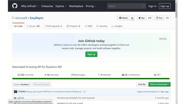 EasyRepro - DevOps - Clone or Download from GitHub to Azure DevOps смотреть онлайн