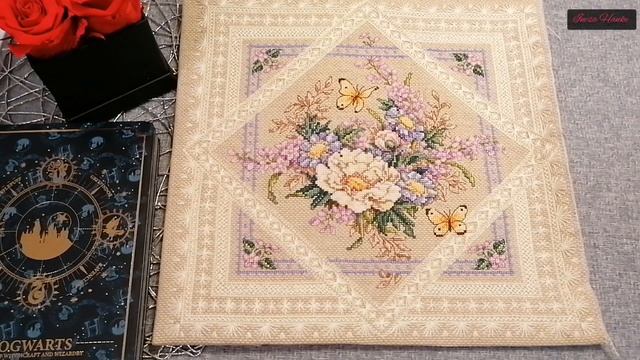 ГОТОВАЯ РАБОТА FLOWERS AND LACE. Вышивка крестиком. Dimensions. Первый финиш года 2021 смотреть онлайн