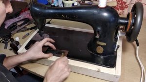 Обзор швейной машинки Зингер 16к36 для кожи.