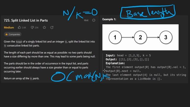 Split Linked List in Parts - Leetcode 725 - Python смотреть онлайн