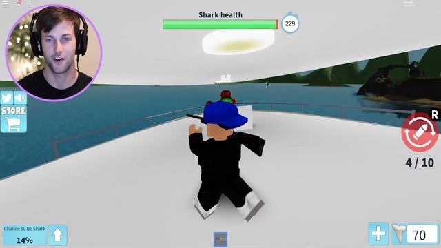 GETTING ATTACKED BY A SHARK IN ROBLOX! | Roblox Shark Bite смотреть онлайн