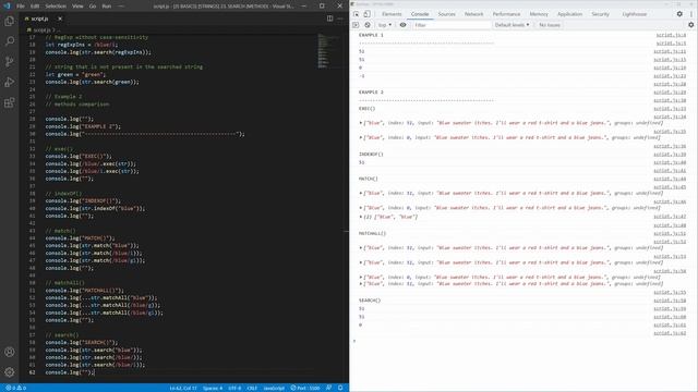 Javascript Basics · String · search() (method) смотреть онлайн