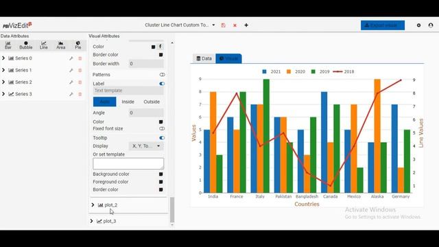Line and Clustered Column Chart with Custom Tooltip - Power BI Custom Visual смотреть онлайн