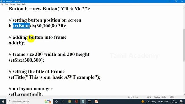 Learn Java - Part 25 | Java Tutorial in Tamil | தமிழ் அகாடமி | AWT Concept in Java | தமிழ் அகாடமி смотреть онлайн