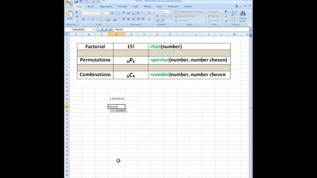 Factorial Permutation Combination Excel смотреть онлайн