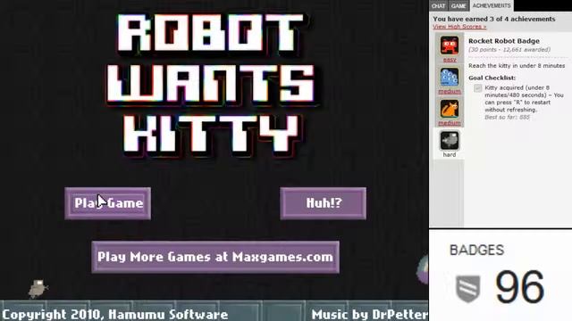 All Kongregate Achievements - Robot Wants Kitty смотреть онлайн