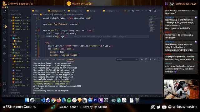 ? [Directo] #EStreamerCoders: ??? LiveCoding, Node.js Desarrollo Librería para MongoDB #02 смотреть онлайн