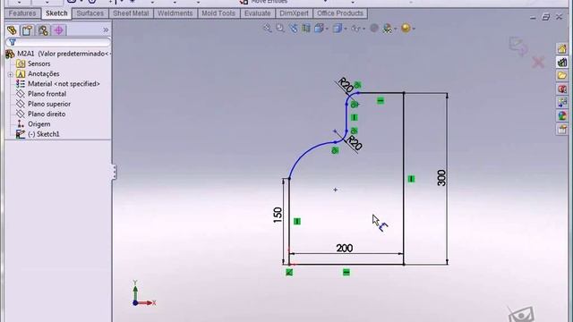 M2A2 - Inputting data for sketches and mirroring entities - Geometric and dimensional relations. смотреть онлайн