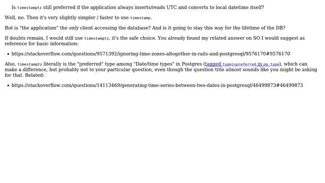 Databases: Is timestamptz preferred when timezone logic is performed by the client? (3 Solutions!!) смотреть онлайн