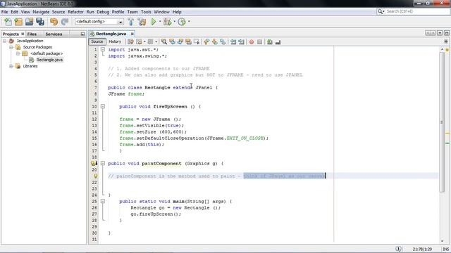 Java Tutorial for Beginners - 44 - GUI - Graphics and the Paint method смотреть онлайн