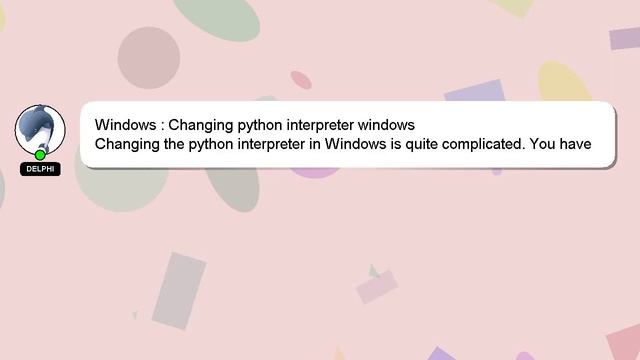 Windows : Changing python interpreter windows смотреть онлайн