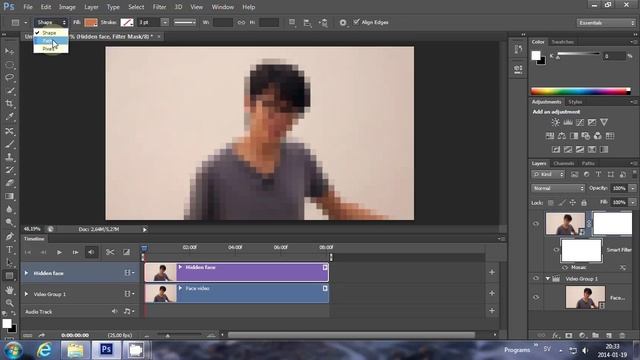 Photoshop CS6: How to hide a face in a video смотреть онлайн
