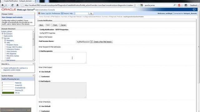 Configure WebLogic to Watch the Log and Send Email смотреть онлайн