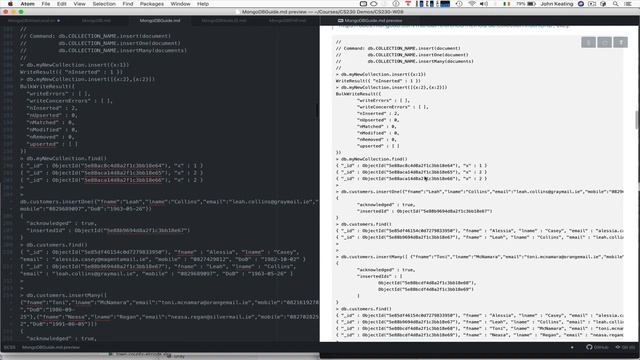 CS230 L16.03 Introduction to CRUD with MongoDB's mongo Shell смотреть онлайн