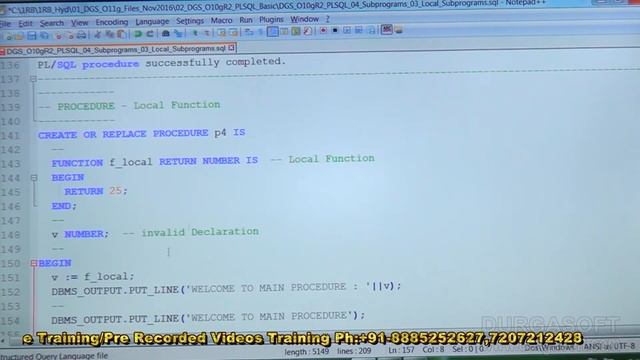 Oracle Tutorial || onlinetraining||PL/SQL|| Subprograms Part - 7 by basha смотреть онлайн