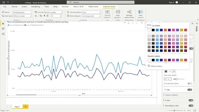 Power BI Tutorial - Line Chart смотреть онлайн