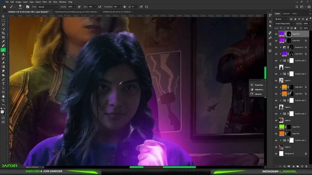 How I Made a Ms. Marvel Photomanipulation in Photoshop ! смотреть онлайн