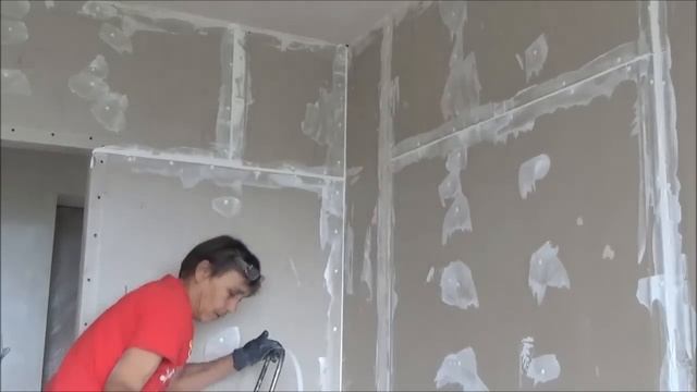 Заделка швов ГКЛ . смотреть онлайн