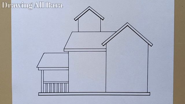 How to draw a house for beginners || Easy House Drawing смотреть онлайн