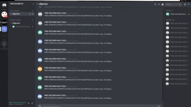 FREE DISCORD RAIDBOT TOOL DOWNLOAD! *SPAMMER/ DISCORD FLOODER/ DISCORD CRASHER* смотреть онлайн