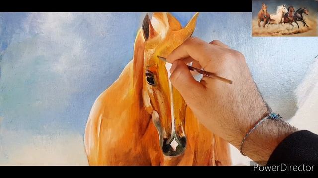 КАК НАРИСОВАТЬ КОНЯ (ЛОШАДЬ) МАСЛОМ? Уроки рисования. Zeichnen Lernen Für Anfänger. Pferd Malen.#ar