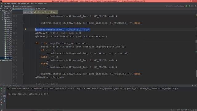 Python OpenGL and PyOpenGL - s02e15 - framebuffer objects p1 смотреть онлайн