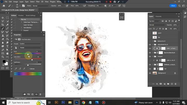 Watercolor Portrait Art Photoshop Action смотреть онлайн