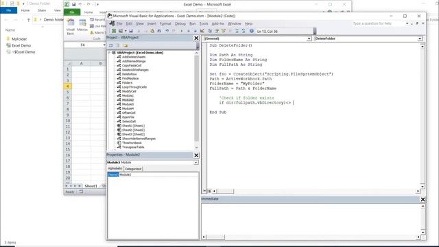 Excel VBA - How To Delete A Folder смотреть онлайн