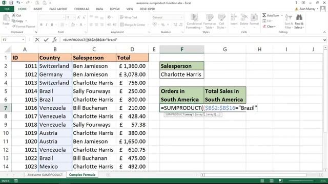 Excel SUMPRODUCT Function - A Guide to a Powerful Excel Function смотреть онлайн