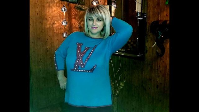 Авторская туника с лампасами спицами // МК и схема