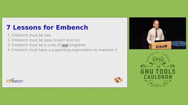 Using Embench to measure GCC performance for deeply embedded targets - GNU Tools Cauldron 2019 смотреть онлайн