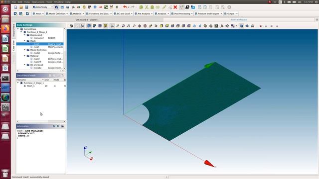 [Salome Meca - Code Aster] Nonlinear Quasi-static Plate with a Hole Tutorial смотреть онлайн