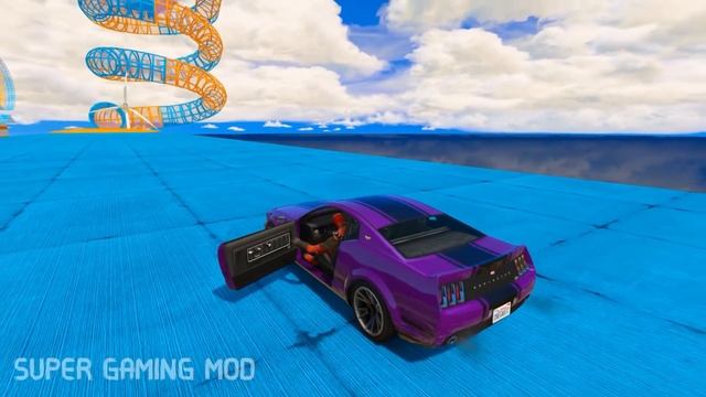 GTA 5 offline sports cars stunt race on spiral custom map смотреть онлайн