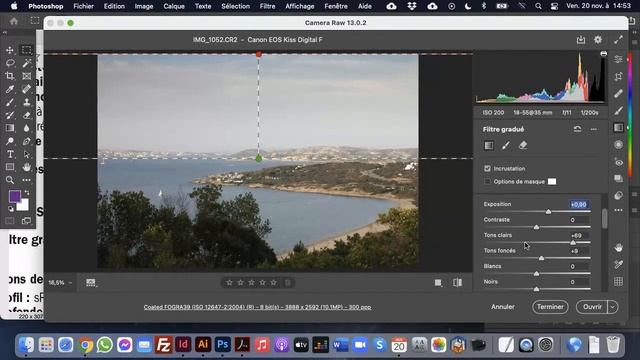 Photoshop Développement raw, filtre gradué смотреть онлайн