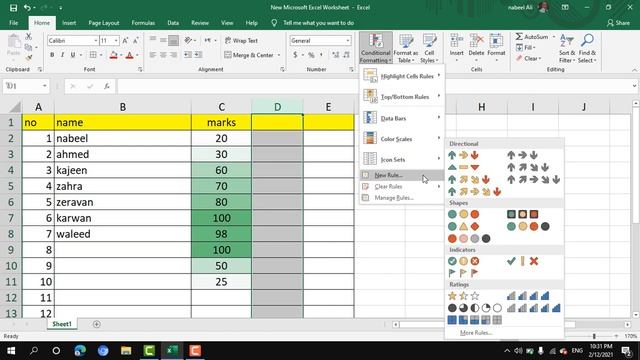 Microsoft Office Excel - 7 - Home-Styles-Conditional Formatting ( Data Bars-Color Scales-Icon sets) смотреть онлайн