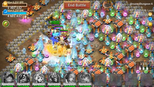 INSANE! Espirita Replace Anubis? 3flame dungeon 6(1-10) - Castle Clash смотреть онлайн