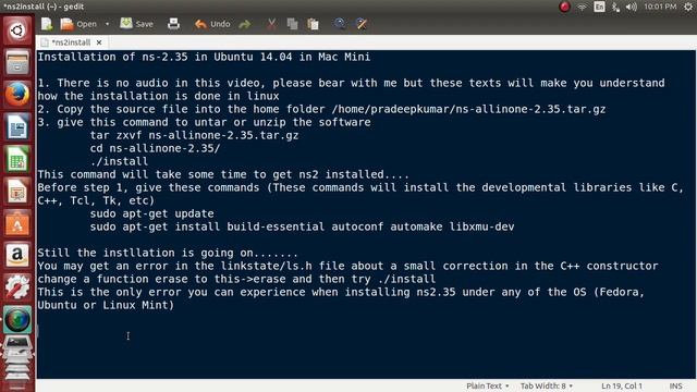 NS2 installation in Ubuntu 14.04 смотреть онлайн
