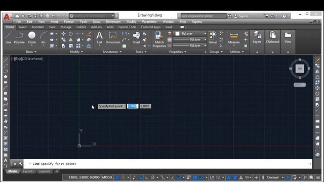 006_4 INTERACTIVE & DIRECT DISTANCE ENTRY METHOD COORDINATE SYSTEM IN AUTOCAD смотреть онлайн