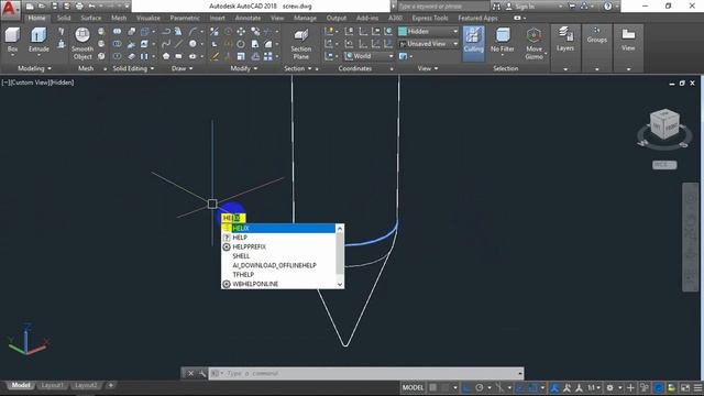 AutoCAD 3D, Screw, how to draw screw смотреть онлайн