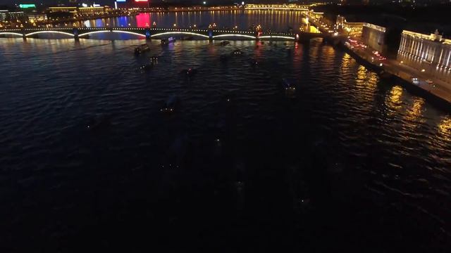 Ночной Санкт - Петербург. Квадрокоптер. смотреть онлайн