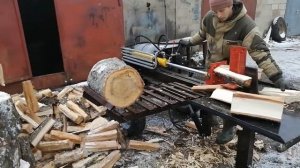 Гидравлический дровокол Вакула. Скорость колки дров.