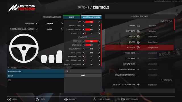 ACC 1.8 Update Wheel Settings PS5 | FFB and Control Bindings смотреть онлайн